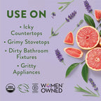 Rebel Green Natural All Purpose Cleaning Spray | Multi purpose Cleaner for Home & Kitchen | Eco-Chic Multi Surface Cleaner with Essential Oils (Lavender & Grapefruit, 16.00 Fl Oz & 64.00 Fl Oz Refill)