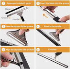 Squeegee Replacement Silicon Rubber Blade for Shower Doors, Window, Glass Cleaning, 41 Inch