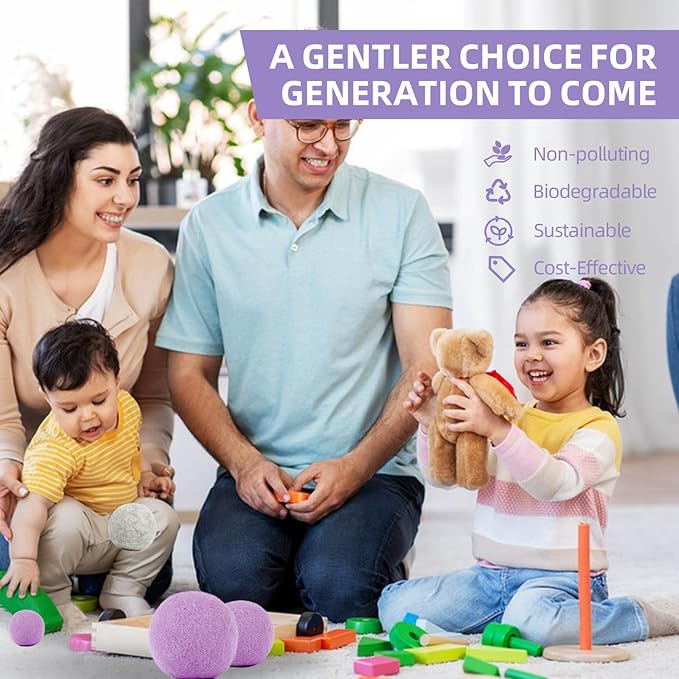 Wool Dryer Balls Handmade Purple XL Pack of 3,Organic Laundry Dryer Balls,100% New Zealand Wool Natural Fabric Softener,Reusable 1000 Loads,Wrinkles Free, Shorten Drying Time,Baby Safe.