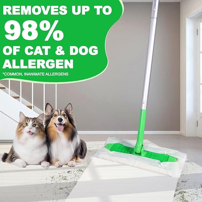 Heavy Duty Dry Sweeping Cloths Pads for Swiffer Sweeper Mop, Disposable Microfiber Duster Mop Pads Refills for Cleaning Hardwood Floor Dust and Pet Hair, 30 Count