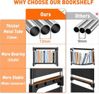 REIBII Book Shelf, 13 Cube Storage Organizer, DIY Tall Bookcase for Bedroom, Office, Living Room, 12" D x 47.24" W x 59.05" H, Black