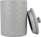 10 Strawberry Street Embossed Diamond Ceramic Kitchen Canister Set, Set of 3, Gray