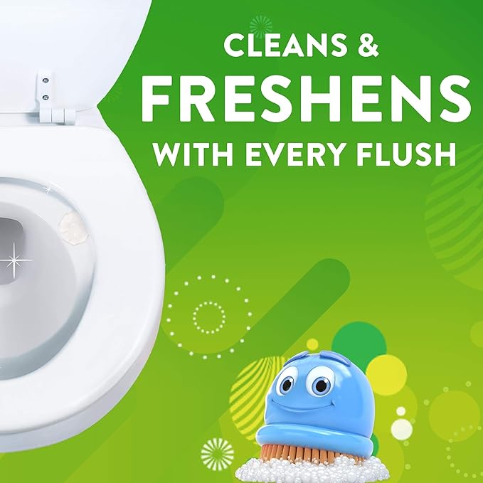 Scrubbing Bubbles Fresh Gel Toilet Bowl Cleaning Stamps, Helps Keep Toilet Clean and Helps Prevent Limescale & Rings, Citrus Scent, 1 Dispenser with 6 Fresh Gel Stamps