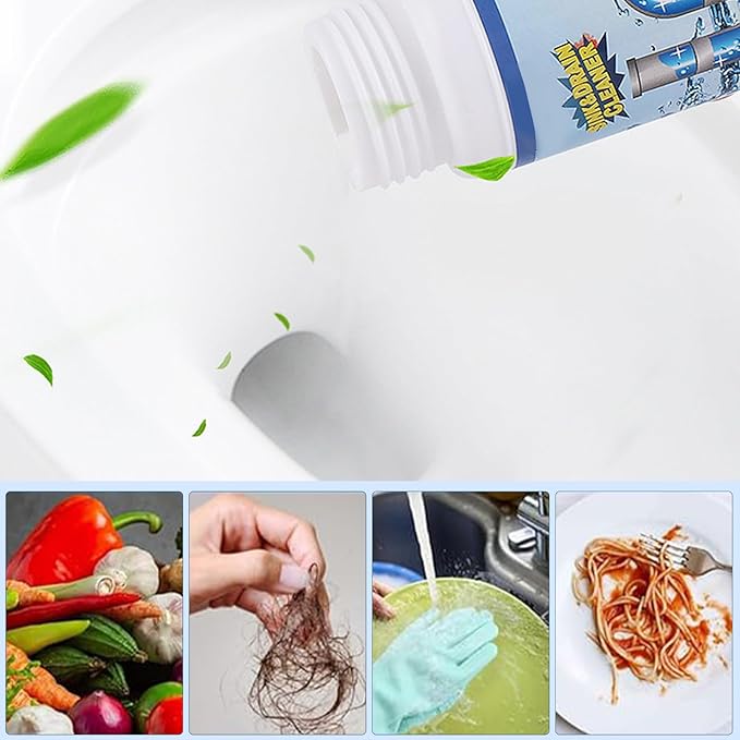 Sink & Drain Cleaner, Dodorado Drain Cleaner Powder, 3.9 oz Bottle, Sewer Pipe Maintainer for Kitchen, Bathtub, Shower Drains (3Bottles)