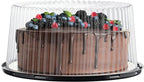 9" Plastic Disposable Cake Containers Carriers with Dome Lids and Cake Boards | 5 Round Cake Carriers for Transport | Clear Bundt Cake Boxes/Cover | 2-3 Layer Cake Holder Display Containers