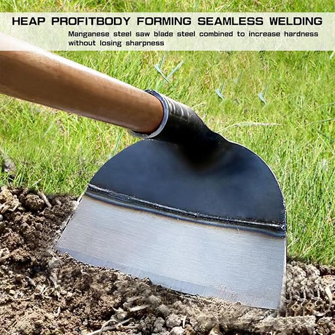Hand Hoe Head Replacement Round Eye Grub Hoe for Gardening, Soil Loosening, Weeding and Digging（18.5cm）