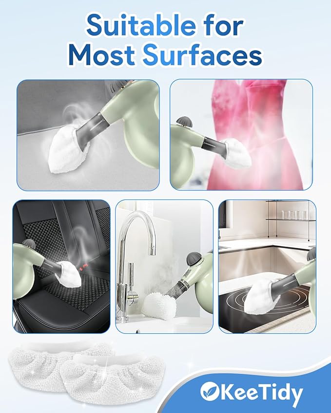 10 Pack Universal Steam Mop Pads Microfiber Cloths Compatible with Bissell Steam Shot Cleaner fit for PurSteam fit for Wagner Spraytech fit for McCulloch Handheld Steam Cleaner Accessories