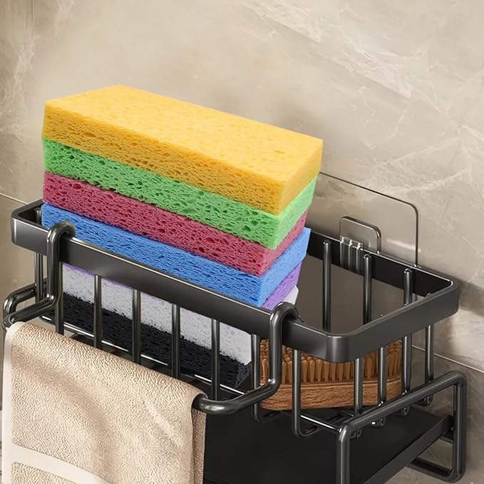 Large Cellulose Sponges, Kitchen Sponge for Dish, Thick Heavy Duty Scrub Pads, Non-Scratch Scrubber for Household/Cookware/Bathroom/Office/Boat 5.5" x 3" x 1" (7 Pack) Purple