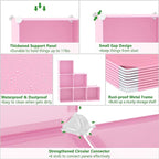 C&AHOME Cube Storage Organizer, 6-Cube Shelves Units, Closet Cabinet, DIY Plastic Modular Book Shelf, Ideal for Bedroom, Living Room, Office, 36.6" L x 12.4" W x 36.6" H Pink UPCS06P