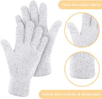 Patelai 3 Pairs Microfiber Plant Dusting Gloves Leaf Cleaning Gloves for Indoor Plants, Blinds, Furniture, House (White,Large)