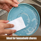 Hoolerry 40 Pcs White Scrub Pads Light Duty Scouring Non Woven Pad Non Scratch Abrasive Hand Multipurpose Scouring Sponge Multi Surface Scrubber Pads for Cleaning Polishing Home(5 x 7 Inch,White)