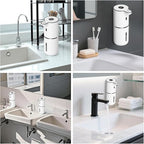 Automatic Foaming Soap Dispenser Touchless, USB Rechargeable Smart Hand Soap Dispenser, 6-Level Adjustable, 12.8oz/380mL Wall Mounted for Bathroom Kitchen Dish Soap