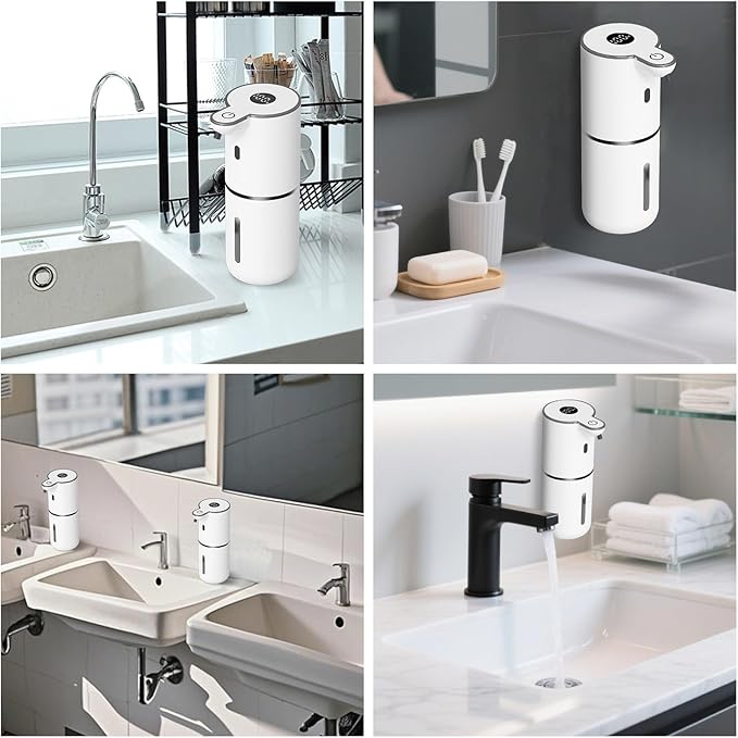 Automatic Liquid Soap Dispenser Touchless, USB Rechargeable Smart Hand Soap Dispenser, 6-Level Adjustable, 12.8oz/380mL Wall Mounted for Bathroom Kitchen Dish Soap