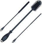 12.5" Silicone Bottle Brush & Straw Cleaner Brush Set | Water Bottle Cleaner for Hydro Flasks, Tumblers, Glassware, Vases and Narrow Neck Containers
