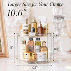 LAMU 4 Pack 10.6'' 2-Tier Lazy Susan Turntable Organizer Rotating Spice Rack Organization for Cabinet, Kitchen, Pantry, Countertop, Bathroom, Vanity, Makeup Organizer, Clear