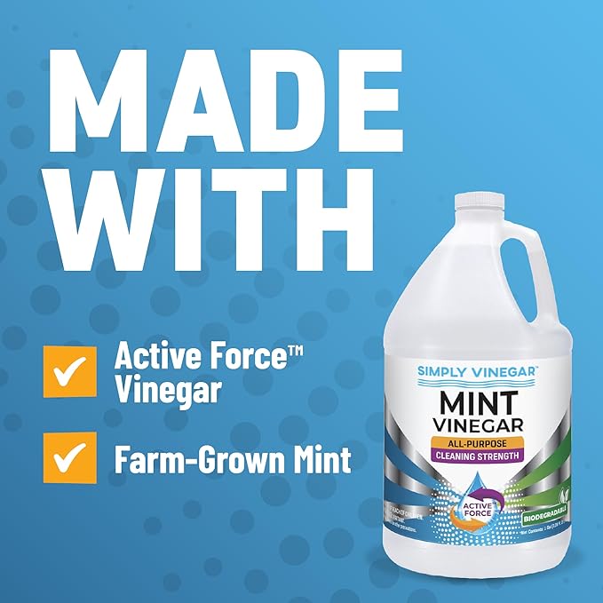 Simply Vinegar Mint Vinegar – with Refreshing Mint Scent for Cleaning, Home, Laundry, 128 oz - 2 Pack