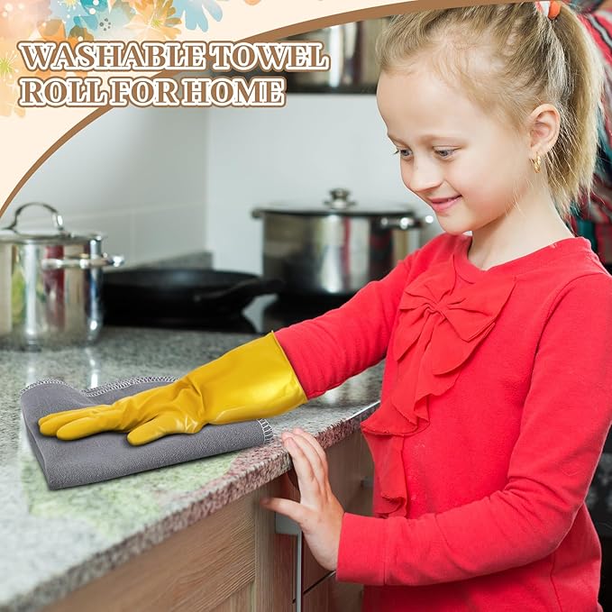 36 Count Reusable Cleaning Cloths Washable Cotton Kitchen Towels for Home(Simple Style,Gray)