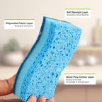 AIDEA Sponges Kitchen, Non-Scratch Scrub Sponge, 6Count, Sponges for Non-Stick Cookware, Kitchen Sponge for Dishes, Cleans Fast Without Scratching, Cleaning Power for Kitchen, Bathroom, Household