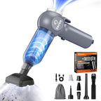 Saker 6 in 1 Car Vacuum Cleaner, 20000PA Handheld Vacuum Cordless Rechargeable 7800mAH with Type-C Reverse Charging, Window Breaker and Seatbelt Cutter for Car,Office and Home Cleaning,SW102 Blue Gray