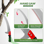 Walensee Pole Saws for Tree Trimming,7.2-27FT Extendable Tree Pruner,Manual Branch Timmer with Blade and Scissors High Branches Pruning Fiberglass Pole Pruner and Cutter Garden Tool with Storage Bag