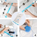 Amazon Basics Vacuum Storage Bags with Hand Pump for Travel, Space Saving Compression Bags for Clothes, Clothing, Blankets and Duvets, Clear, 20 Pack (5 Small, 5 Medium, 5 Large & 5 Jumbo)