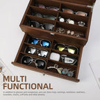 Wooden Sunglasses Organizer Box, Eyewear Display Eyeglass Case, Glasses Storage Box Sunglass Holder Gifts