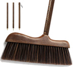 Wood Angle Broom – 44.8” Wooden Handle Compact Brooms for Indoor Kitchen – Soft PP Bristles, Durable Sweeping Broom