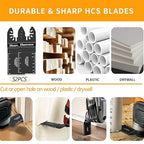 65PCS Oscillating Tool Blades for Metal Wood Cutting, Extra Wide & Long Titanium, Japanese Teeth Saw Blades Compatible with Dewalt, Dremel, Milwaukee, Multitool Blades Cuts Wood, Nails, Drywall