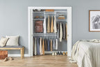 ClosetMaid ShelfTrack Wire Closet Organizer System, Adjustable from 4 to 6 Ft., With Shelves, Clothes Rods, Hardware, Durable Steel, White