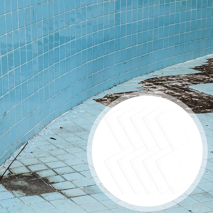 10 Pcs Bathtub Hole Patch Siding Wall Repair Kit Waterproof Patch Holes Blemishes Tools Self Adhesive White Tape for Cracked Pool Liner Roof Skylight and Vinyl Skirting(Transparent)