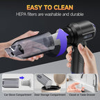 Car Vacuum Portable Cordless High Power Small Handheld Vacuum Cleaner 4-in-1 Compressed Air Duster & Air Blower & Pump Hand Held Mini Vacuum for Christmas Cars,Office,Home Cleaning