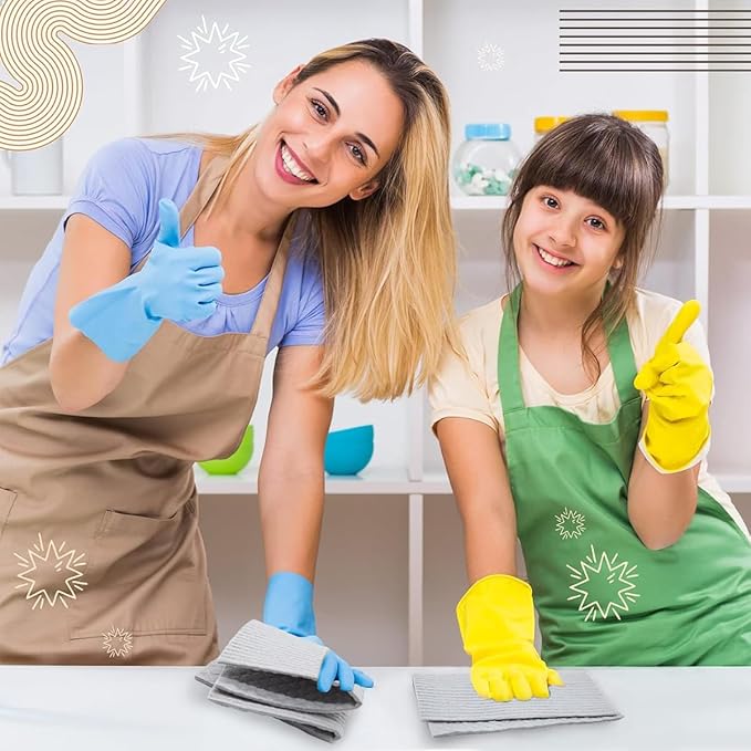 6 - Pack Swedish Kitchen Dish Cloths - Reusable Paper Towels for Counters & Dishes - Eco Friendly Cellulose Sponge Cloth - Assorted (Grey Flower)