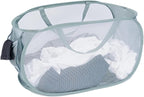 4 Pcs Mesh Popup Laundry Hamper, Opening Laundry Basket,Popup Laundry Basket with Durable Handles,Foldable Pop-up Mesh Hamper Dirty Clothes Basket for Clothes & Laundry-Home Organization