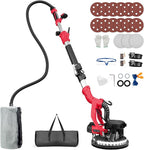Drywall Sander, 1000W Popcorn Ceiling Removal Tool, Foldable Automatic Drywall Sander with Vacuum Dust Collection, LED Light, 6 Variable Speed 800-2200RPM,15Pcs Sanding Discs (Red）