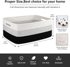 Large Storage Basket for Organizing, Woven Rope Basket for Shelves, Closet Organizer Bins for Clothes, Blanket, Toys, Baby Nursery Storage, 17.7" x 13" x 7.87", 2 Packs Gradient Black