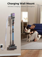 Proscenic Cordless Vacuum Cleaner, 45Kpa 55Mins Runtime, 180°Bendable Wand, Vacuum Cleaners for Home with Green Light, Anti-Tangle Brush, Rechargeable Lightweight Stick Vacuum for Pet Hair, P16(Blue)