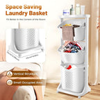 3 Tier Rolling Laundry Basket, Stacked Laundry Basket Organizer, Free Standing Portable Storage Baskets, Rolling Laundry Hamper Cart with 4 Wheels for Clothes, Toiletries, Snacks