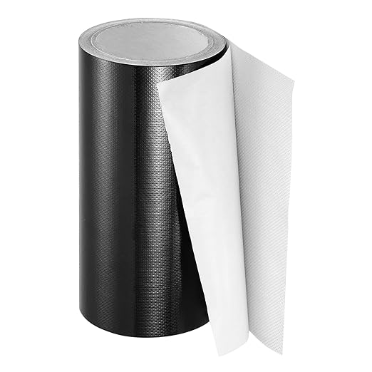 PATIKIL Awning Repair Tape 8m x 20cm Waterproof Canvas Tape High Adhesive Tear Repair Patch Kit for PVC Tarpaulin Tent Awning Fabric RV Sail Boat Cover, Black (7.87" x26.24ft)