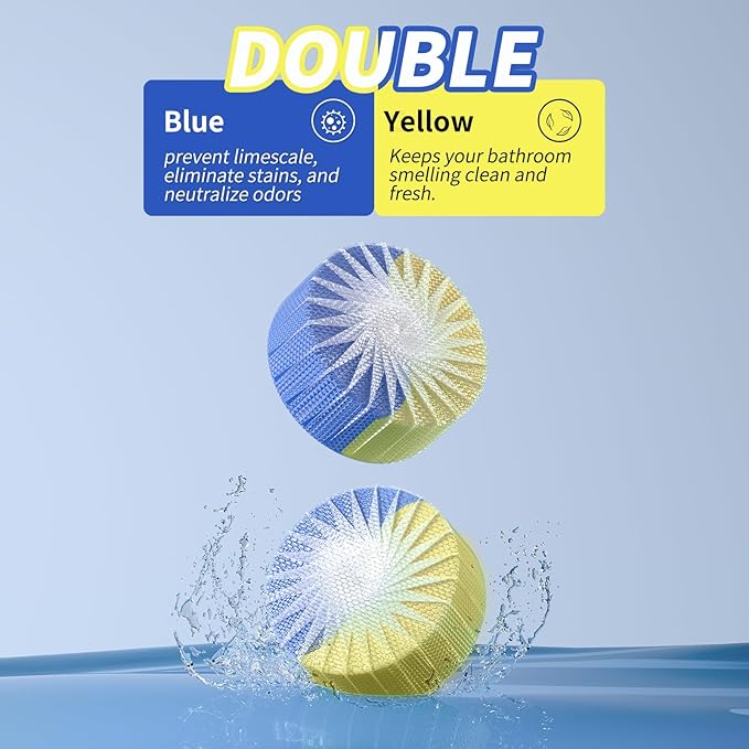 Automatic Toilet Bowl Cleaner Tablets,30 Pack Toilet Blue Tablets For Tank Long Lasting,Two-tone In Tank Cleaner Tabs,Bathroom Cleaner (30, BLUE&GREEN)