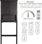 UTEX Bathroom Storage Over The Toilet, Above Toilet Storage Cabinet Organizer with Adjustable Shelves and Double Doors, Espresso