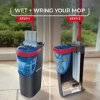 O-Cedar H2prO Flat Mop System with 2 Mop Head Refills | Quick Cleaning Tool | Clean with Clean Water | Machine Washable Reusable Microfiber Mop Pad | Safe on Wood Floors, Vinyl,Tile, Baseboards, Walls