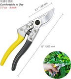TONMA Bypass Pruning Shears for Gardening [Made in Japan] Professional 8" Sharp Garden Shears with Patent Lock, Heavy duty Japanese Secateurs, Pruning Scissors for Plant, Flowers, Bonsai, Tree