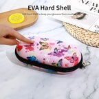 Double Eyeglasses Case, Hard Shell Dual Sunglasses Organizer with Zipper Clip Travel Glasses Storage for Women Men