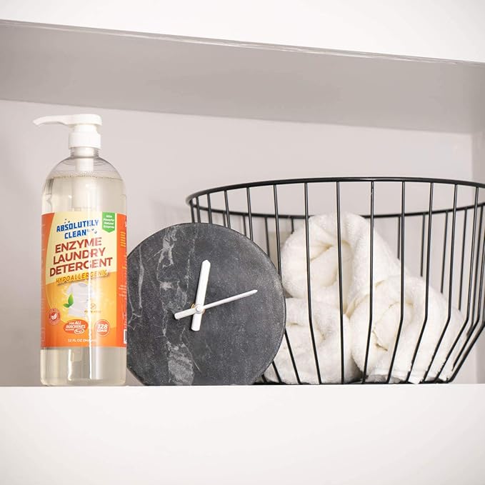 Amazing Natural Based Laundry Detergent Liquid (256 Loads) - Powerful Natural Enzymes - USA Made (32oz Bottle)