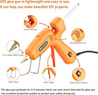 IZIO Hot glue gun and sticks set with 21 glue sticks (7/16")& storage pouch, ideal for bonding wood, fabric, plastic, diy projects, home repairs,handmade crafts，photo frames, diy fairy gardens,orange