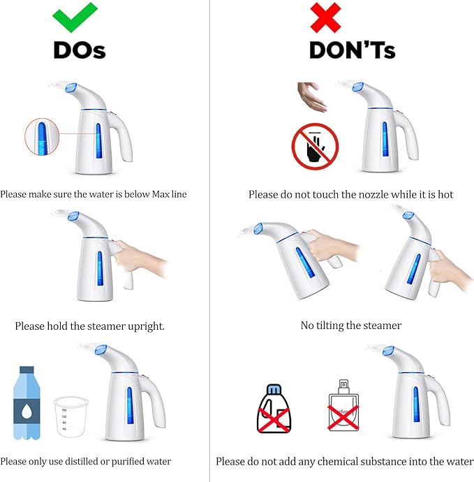 OGHom Steamer for Clothes, Handheld Clothing Steamer for Garment, 240ml Portable Travel Steam Iron (Only for 120V)