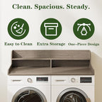 2-Tier Washer Dryer Countertop, Laundry Room Organization and Storage, 27.6" x 54" Wood Laundry Countertop for Washer and Dryer, Gray