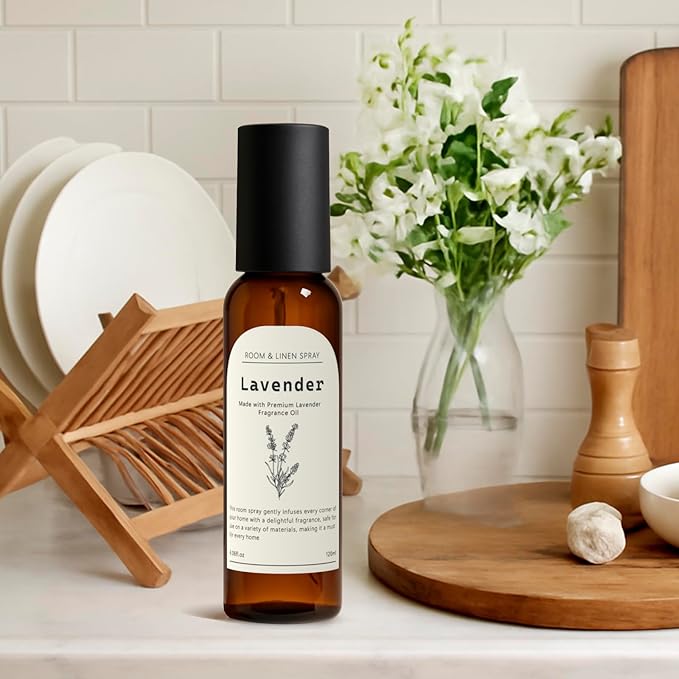 Linen and Room Spray, Lavender Room Fragrance Spray, Air Freshener Spray, Air Fresheners for Home, Bathroom, Bedding, Each 4.06 fl oz (2 Pack)