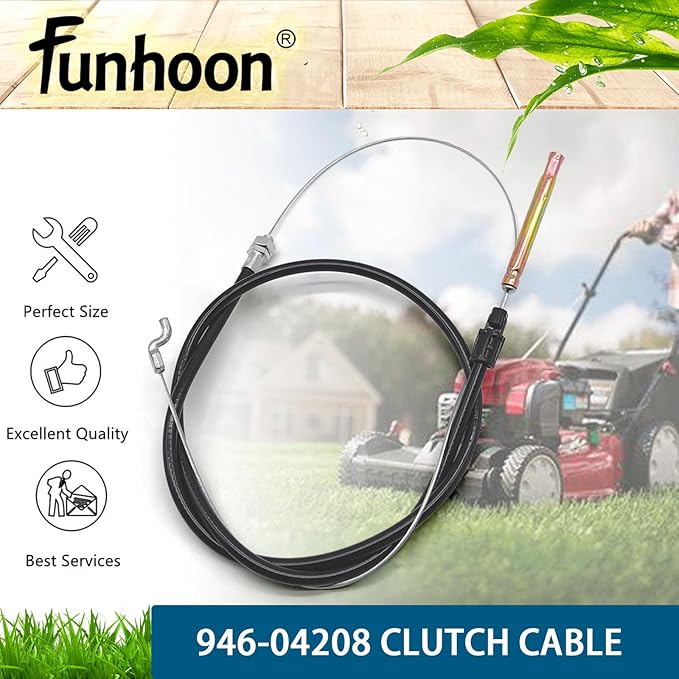 Lawn Mower Clutch Cable 946-04208 for Troy-Bilt Bronco Super Bronco Pro-Line MTD RotoTillers Tillers Replaces 746-04208 Drive Clutch Cable 1918745 GW-1918745