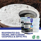 Cesspool & Septic Cleaner Kit by Accelerator by Dr. Pooper® - Commercial-strength bio-accelerator to get cesspools draining and flowing properly and keep them working | Made in USA | Safe & Non-Toxic